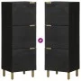 Aparador alto de madera de ingeniería negro 40x33x110 cm de , Almacenamiento para CD y DVD - Ref: Foro24-4017677, Precio: 108...