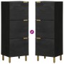Aparador alto de madera de ingeniería negro 40x33x110 cm de , Almacenamiento para CD y DVD - Ref: Foro24-4017677, Precio: 110...