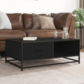 Mesa de centro de madera ingeniería y metal negro 90x57x35 cm by , Coffee table - Ref: Foro24-848754, Price: 69,03 €, Discoun...
