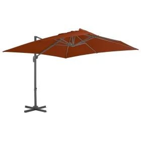 Sombrilla voladiza con poste de aluminio terracota 300x300 cm de vidaXL, Sombrillas - Ref: Foro24-312316, Precio: 172,70 €, D...