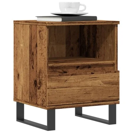 Mesita de noche madera ingeniería madera envejecida 40x35x50 cm de , Mesitas de noche - Ref: Foro24-857376, Precio: 54,40 €, ...