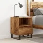 Mesita de noche madera ingeniería madera envejecida 40x35x50 cm de , Mesitas de noche - Ref: Foro24-857376, Precio: 54,40 €, ...