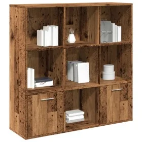 Estantería de madera de ingeniería envejecida 98x29x97,5 cm de , Librerías y estanterías - Ref: Foro24-855966, Precio: 90,11 ...