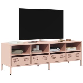 Mueble para TV acero laminado en frío rosa 135x39x43,5 cm de , Muebles TV - Ref: Foro24-851329, Precio: 117,41 €, Descuento: %