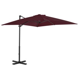 Sombrilla voladiza con palo de aluminio rojo burdeos 250x250 cm de vidaXL, Sombrillas - Ref: Foro24-312304, Precio: 95,09 €, ...
