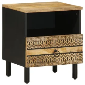 Mesita de noche madera maciza de mango rugosa negro 40x33x46 cm von , Nachttische - Ref: Foro24-4018634, Preis: 54,46 €, Raba...