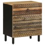 Mesita de noche madera maciza de mango rugosa negro 50x33x60 cm de , Mesitas de noche - Ref: Foro24-4018636, Precio: 86,48 €,...