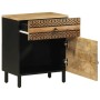 Mesita de noche madera maciza de mango rugosa negro 50x33x60 cm de , Mesitas de noche - Ref: Foro24-4018636, Precio: 86,48 €,...