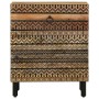 Mesita de noche madera maciza de mango rugosa negro 50x33x60 cm de , Mesitas de noche - Ref: Foro24-4018636, Precio: 86,48 €,...