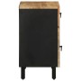 Mesita de noche madera maciza de mango rugosa negro 50x33x60 cm de , Mesitas de noche - Ref: Foro24-4018636, Precio: 86,48 €,...