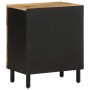 Mesita de noche madera maciza de mango rugosa negro 50x33x60 cm de , Mesitas de noche - Ref: Foro24-4018636, Precio: 86,48 €,...