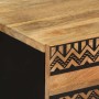 Mesita de noche madera maciza de mango rugosa negro 50x33x60 cm de , Mesitas de noche - Ref: Foro24-4018636, Precio: 86,48 €,...