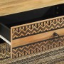 Mesita de noche madera maciza de mango rugosa negro 50x33x60 cm de , Mesitas de noche - Ref: Foro24-4018636, Precio: 86,48 €,...