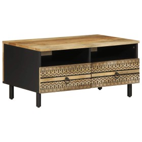 Mesa de centro madera maciza de mango rugosa negro 80x54x40 cm de , Mesas de centro - Ref: Foro24-4018641, Precio: 102,04 €, ...