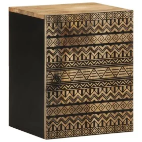 Armario colgante baño madera maciza mango negro 38x33,5x48 cm de , Muebles de baño - Ref: Foro24-4018648, Precio: 83,18 €, De...