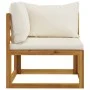 Muebles de jardín 6 pzas cojines crema madera maciza de acacia de vidaXL, Conjuntos de jardín - Ref: Foro24-3057654, Precio: ...
