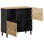 Aparador de madera maciza de mango rugosa 80x33,5x75 cm de , Almacenamiento para CD y DVD - Ref: Foro24-4018655, Precio: 112,...