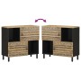 Aparador de madera maciza de mango rugosa 80x33,5x75 cm de , Almacenamiento para CD y DVD - Ref: Foro24-4018655, Precio: 112,...