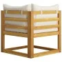 Muebles de jardín 6 pzas cojines crema madera maciza de acacia de vidaXL, Conjuntos de jardín - Ref: Foro24-3057654, Precio: ...