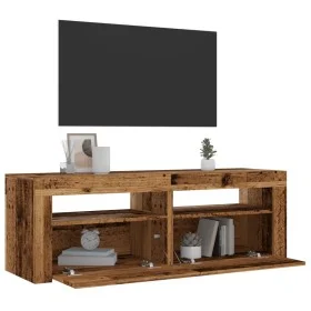 Mueble TV luces LED madera ingeniería envejecida 120x35x40 cm de , Muebles TV - Ref: Foro24-856313, Precio: 81,82 €, Descuent...