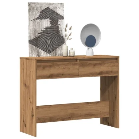 Mesa consola madera ingeniería roble artesanal 100x35x76,5 cm by , Side tables - Ref: Foro24-856785, Price: 74,27 €, Discount: %