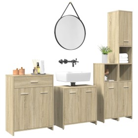 Juego de muebles de baño 4 pzas contrachapada roble Sonoma de , Muebles de baño - Ref: Foro24-3325044, Precio: 198,28 €, Desc...