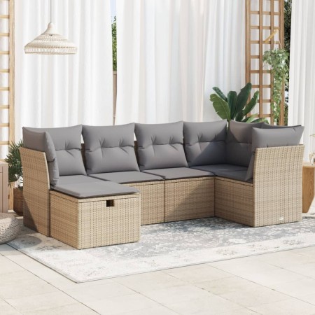 Juego de sofás jardín con cojines 6 pzas ratán sintético beige de , Conjuntos de jardín - Ref: Foro24-3325285, Precio: 404,29...