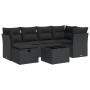 Set de sofás de jardín 7 pzas con cojines ratán sintético negro de , Conjuntos de jardín - Ref: Foro24-3325291, Precio: 469,7...