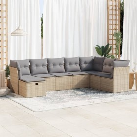 Set de sofás de jardín y cojines 8 piezas ratán sintético beige de , Conjuntos de jardín - Ref: Foro24-3325335, Precio: 525,3...