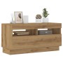Mueble TV luces LED madera ingeniería roble artisan 80x35x40 cm de , Muebles TV - Ref: Foro24-856358, Precio: 75,31 €, Descue...