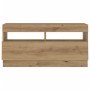 Mueble TV luces LED madera ingeniería roble artisan 80x35x40 cm de , Muebles TV - Ref: Foro24-856358, Precio: 75,31 €, Descue...