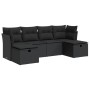 Set de sofás de jardín 6 piezas y cojines ratán sintético negro de , Conjuntos de jardín - Ref: Foro24-3325321, Precio: 389,9...