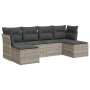 Set de sofás de jardín 6 pzas y cojines ratán sintético gris de , Conjuntos de jardín - Ref: Foro24-3325328, Precio: 375,48 €...