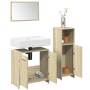 Set de muebles de baño 3 pzas madera contrachapada roble Sonoma de , Muebles de baño - Ref: Foro24-3324972, Precio: 122,96 €,...