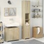 Set de muebles de baño 3 pzas madera contrachapada roble Sonoma de , Muebles de baño - Ref: Foro24-3324972, Precio: 122,96 €,...