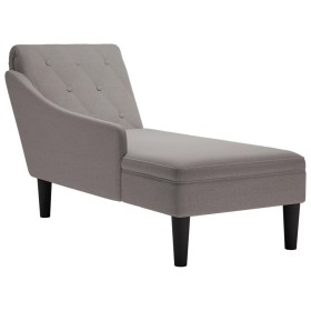 Tumbona con almohada y reposabrazo derecho tela gris taupe de , Divanes - Ref: Foro24-4009768, Precio: 136,79 €, Descuento: %