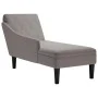 Tumbona con almohada y reposabrazo derecho tela gris taupe de , Divanes - Ref: Foro24-4009768, Precio: 134,06 €, Descuento: %