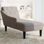 Tumbona con almohada y reposabrazo derecho tela gris taupe de , Divanes - Ref: Foro24-4009768, Precio: 136,79 €, Descuento: %