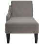 Tumbona con almohada y reposabrazo derecho tela gris taupe de , Divanes - Ref: Foro24-4009768, Precio: 136,79 €, Descuento: %
