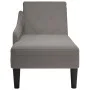 Tumbona con almohada y reposabrazo derecho tela gris taupe de , Divanes - Ref: Foro24-4009768, Precio: 134,06 €, Descuento: %