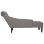 Tumbona con almohada y reposabrazo derecho tela gris taupe de , Divanes - Ref: Foro24-4009768, Precio: 136,79 €, Descuento: %