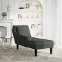Tumbona con almohada y reposabrazo derecho terciopelo negro by , Daybeds - Ref: Foro24-4009777, Price: 121,06 €, Discount: %