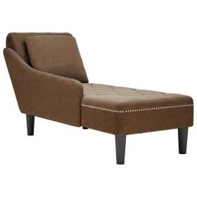 Tumbona con almohada reposabrazo derecho cuero sintético marrón de , Divanes - Ref: Foro24-4009780, Precio: 185,52 €, Descuen...