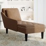Tumbona con almohada reposabrazo derecho cuero sintético marrón de , Divanes - Ref: Foro24-4009780, Precio: 191,35 €, Descuen...