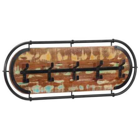 Perchero de pared con 5 ganchos madera maciza reciclada de , Percheros para sombreros y abrigos - Ref: Foro24-4013508, Precio...