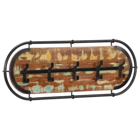 Perchero de pared con 5 ganchos madera maciza reciclada de , Percheros para sombreros y abrigos - Ref: Foro24-4013508, Precio...
