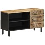 Mueble de TV madera maciza de mango rugosa negro 80x33,5x46 cm de , Almacenamiento para CD y DVD - Ref: Foro24-4018643, Preci...
