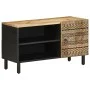 Mueble de TV madera maciza de mango rugosa negro 80x33,5x46 cm de , Almacenamiento para CD y DVD - Ref: Foro24-4018643, Preci...