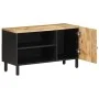 Mueble de TV madera maciza de mango rugosa negro 80x33,5x46 cm de , Almacenamiento para CD y DVD - Ref: Foro24-4018643, Preci...
