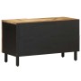 Mueble de TV madera maciza de mango rugosa negro 80x33,5x46 cm de , Almacenamiento para CD y DVD - Ref: Foro24-4018643, Preci...